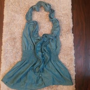 Poetry Clothing medium Blue Sleeveless Ruffle Top